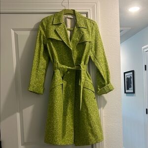 Liz Claiborne Lime Green Patterned Raincoat